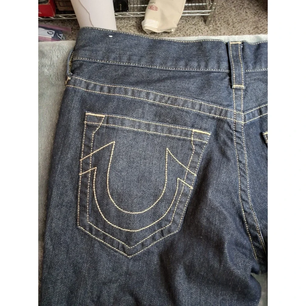 Mens‎ True Religion Jeans Rocco Size 34W Dark Blue Denim.